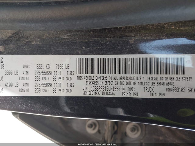 RAM 1500 2020 1C6SRFBT0LN155090 Image 9