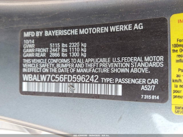 BMW 640i 2015 WBALW7C56FD596242 Image 9