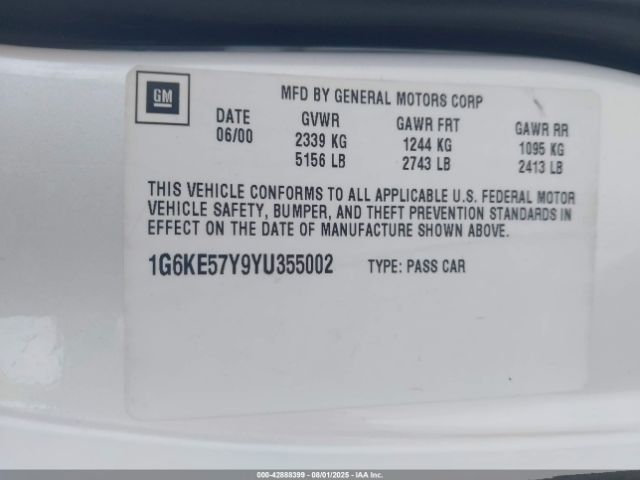 2000 CADILLAC DEVILLE 1G6KE57Y9YU355002 Photo 8