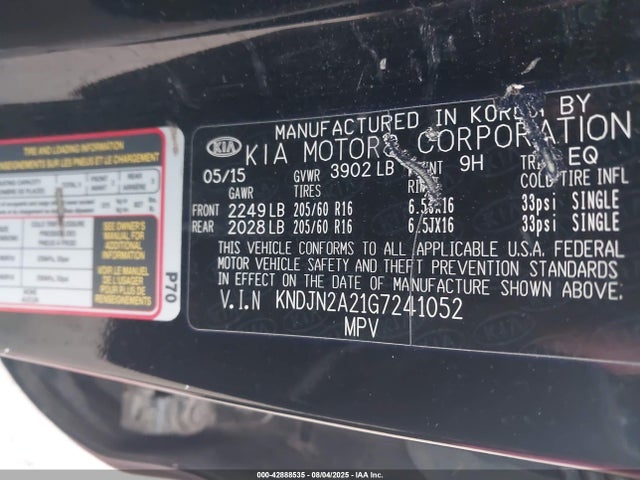 KNDJN2A21G7241052 KIA gdi gamma