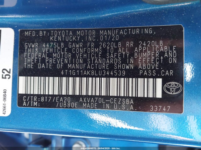 4T1G11AK8LU344539 Toyota a25a-fks