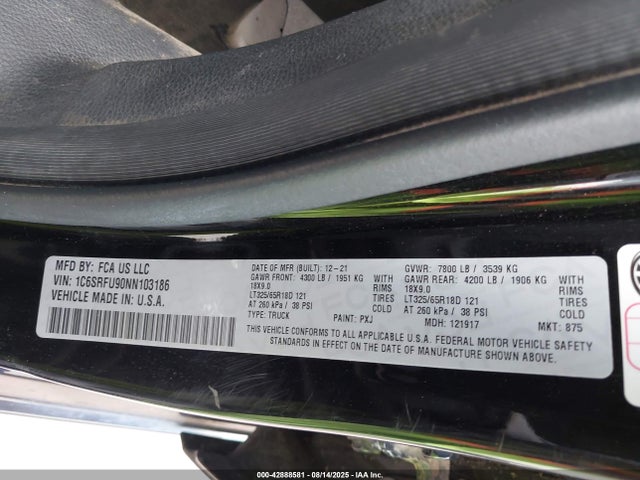 RAM 2022 2022 1C6SRFU90NN103186 Image 9