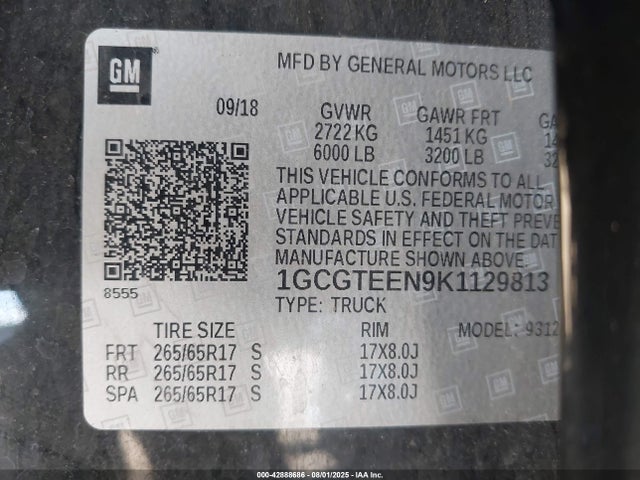 1GCGTEEN9K1129813 Chevrolet lg2 - di: direct injection, vvt: variable valve timing, alum, var2, gen2