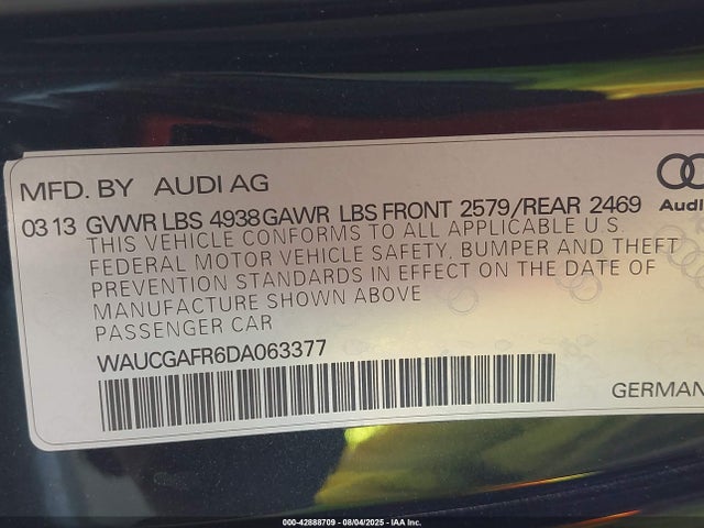 2013 AUDI S5 WAUCGAFR6DA063377 Photo 8