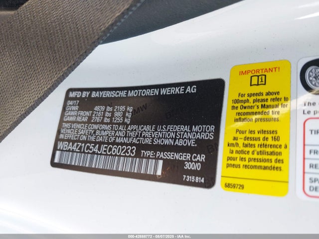 BMW 430I 2018 WBA4Z1C54JEC60233 Image 9