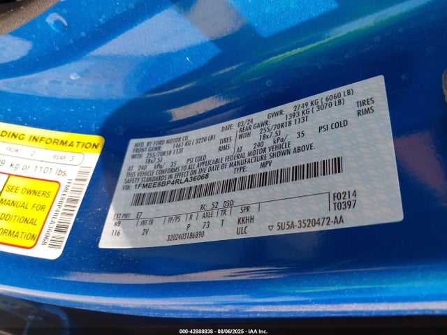 Ford ecoboost 2024 1FMEE8BP4RLA36068 Image 9