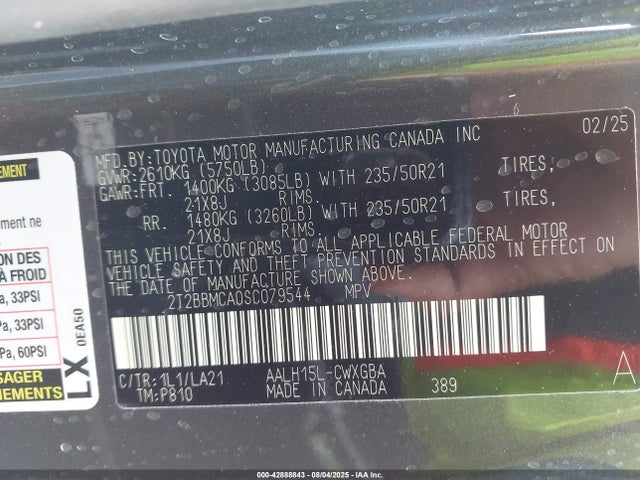 Lexus a25a-fxs 2025 2T2BBMCA0SC079544 Image 9