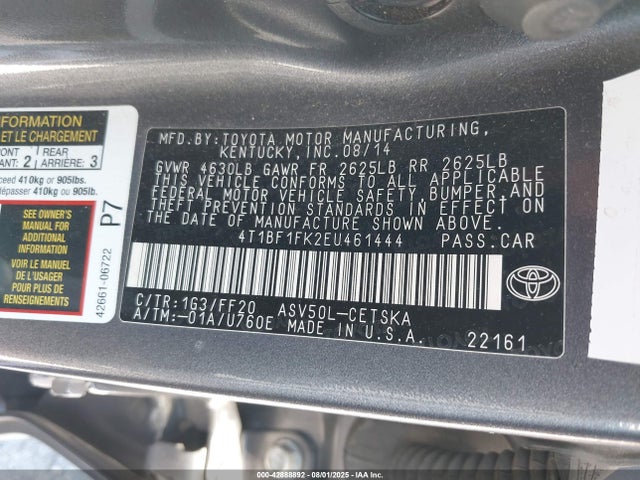Toyota 2ar-fe 2014 4T1BF1FK2EU461444 Image 9