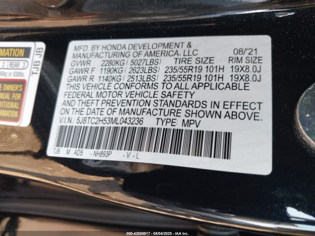 2021 ACURA RDX 5J8TC2H53ML043236 Photo 8