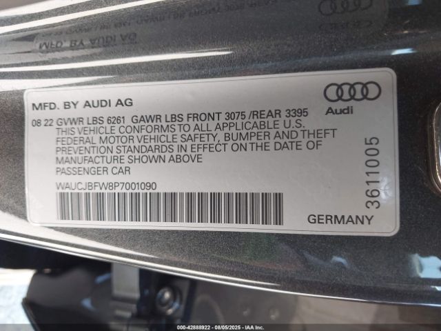 2023 AUDI E-TRON GT WAUCJBFW8P7001090 Photo 8