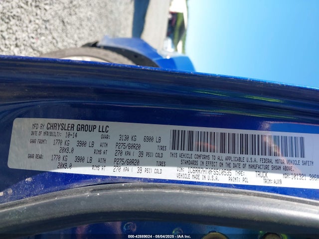 RAM 1500 2015 1C6RR7HT0FS510535 Image 9