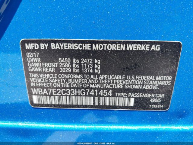 2017 BMW 740I WBA7E2C33HG741454 Photo 8