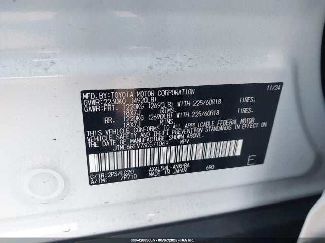 Toyota a25a-fxs 2025 JTME6RFV7SD571069 Image 9
