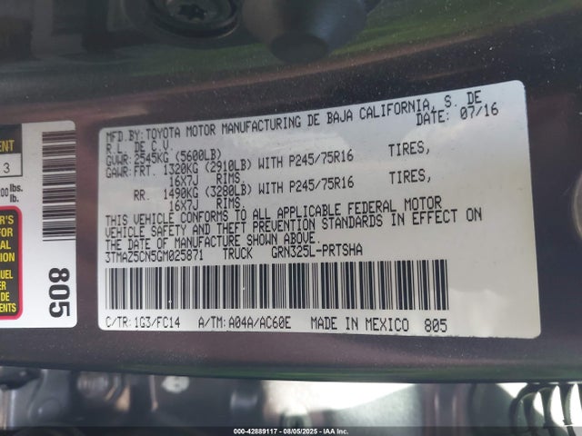 3TMAZ5CN5GM025871 Toyota 2gr-fks