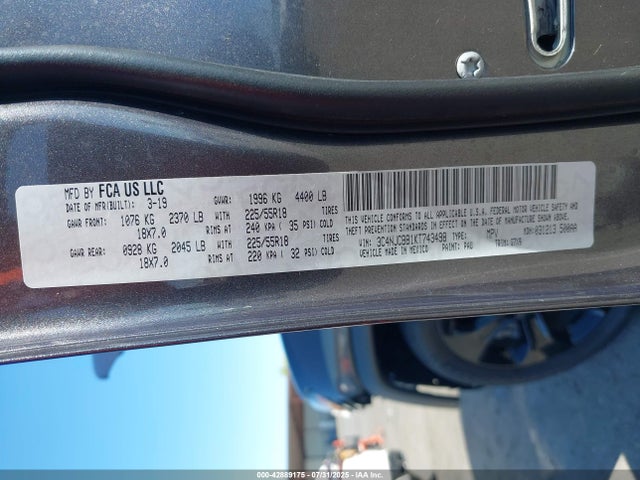 Jeep Compass 2019 3C4NJCBB1KT743498 Image 9
