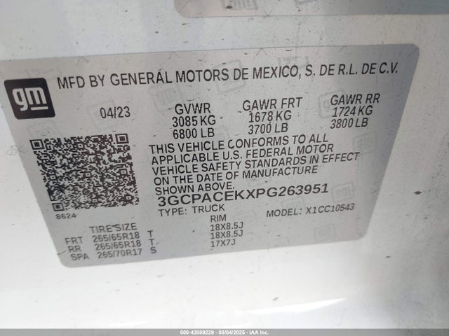 Chevrolet l3b 2023 3GCPACEKXPG263951 Image 9