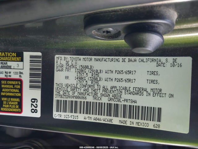 Toyota 2gr-fks 2017 3TMBZ5DNXHM006866 Image 9