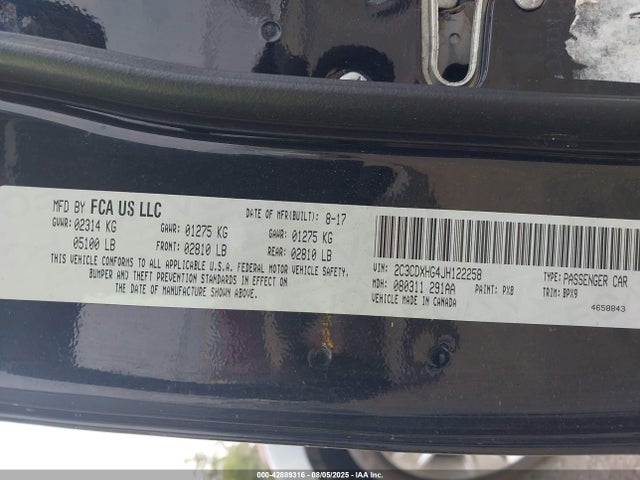 2C3CDXHG4JH122258 Dodge Charger