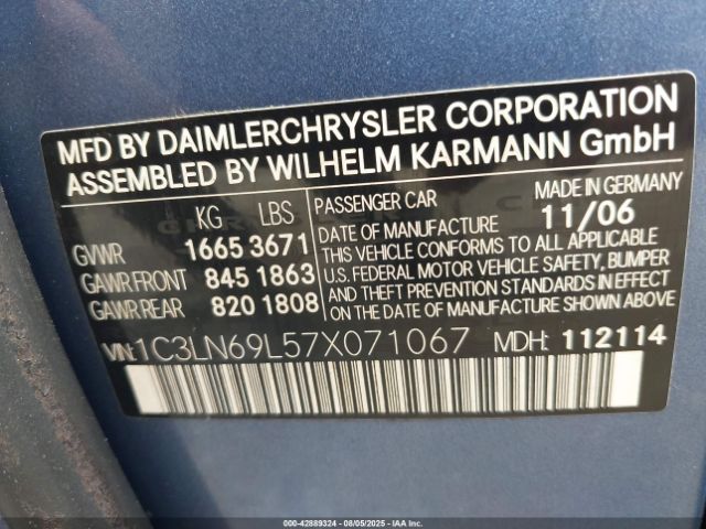 2007 CHRYSLER CROSSFIRE 1C3LN69L57X071067 Photo 8