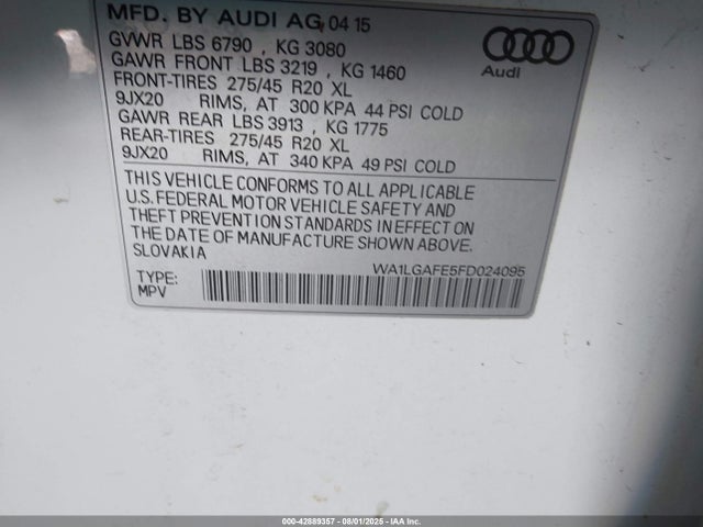 2015 AUDI Q7 WA1LGAFE5FD024095 Photo 8