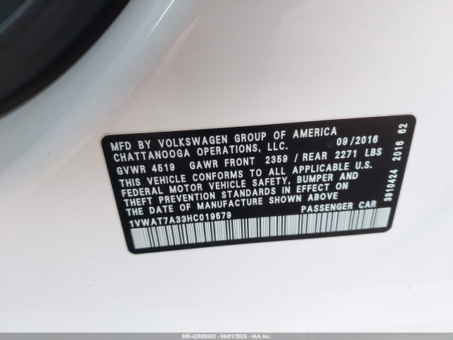 Volkswagen tsi 2017 1VWAT7A33HC019579 Image 9