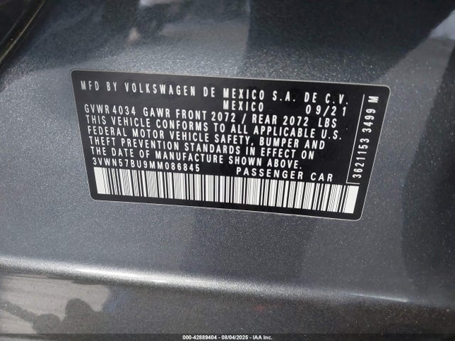 3VWN57BU9MM086845 Volkswagen tsi