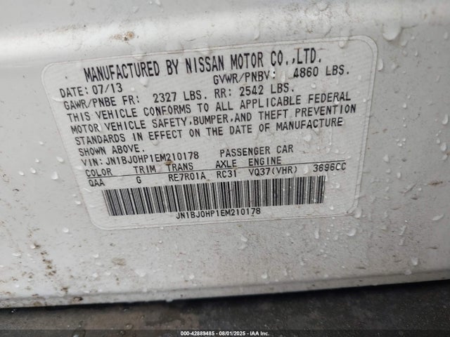 JN1BJ0HP1EM210178 Infiniti 2014