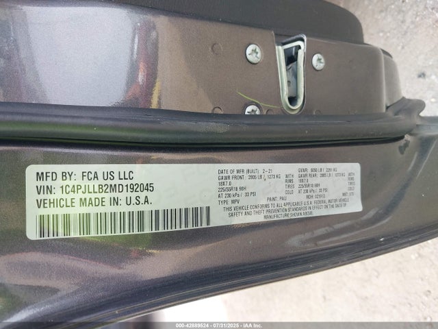 Jeep 2021 2021 1C4PJLLB2MD192045 Image 9