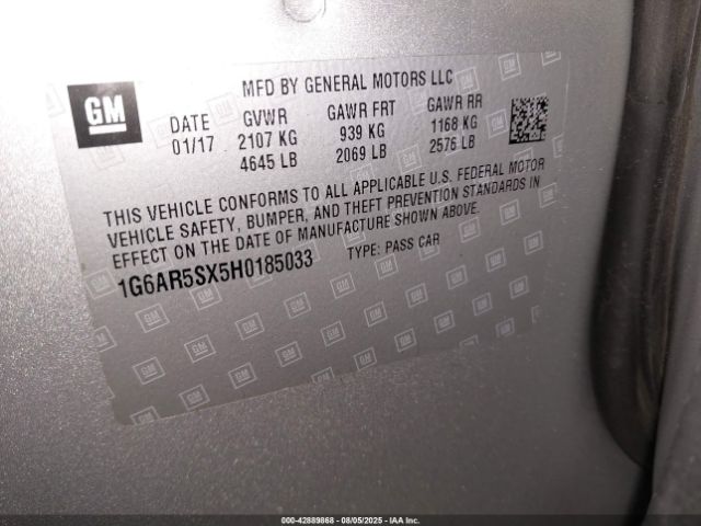 2017 CADILLAC CTS 1G6AR5SX5H0185033 Photo 8