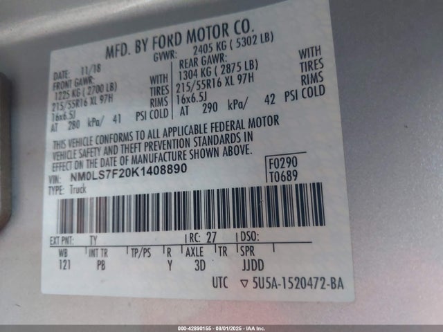 NM0LS7F20K1408890 Ford Transit Connect