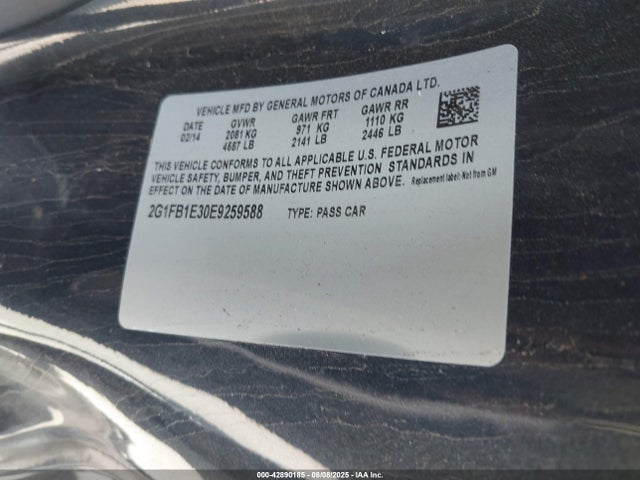 Chevrolet lfx 2014 2G1FB1E30E9259588 Image 9