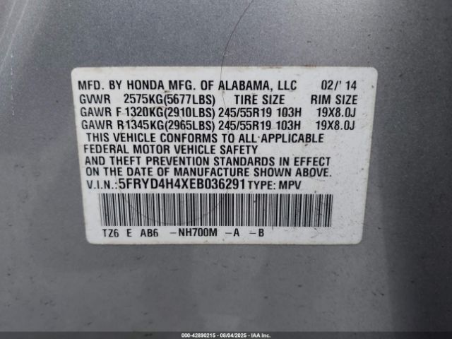 2014 ACURA MDX 5FRYD4H4XEB036291 Photo 8
