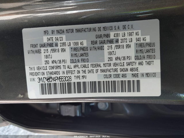 Mazda pyukd 2023 3MVDMBCM4PM553028 Image 9