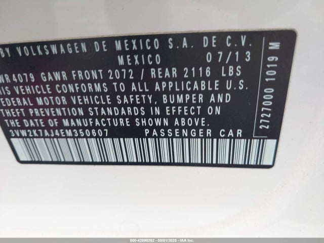 Volkswagen 2014 2014 3VW2K7AJ4EM350607 Image 9