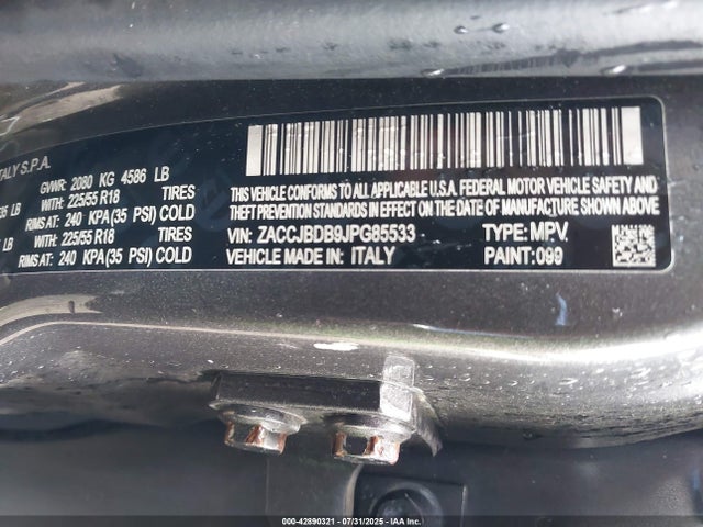 ZACCJBDB9JPG85533 Jeep Renegade