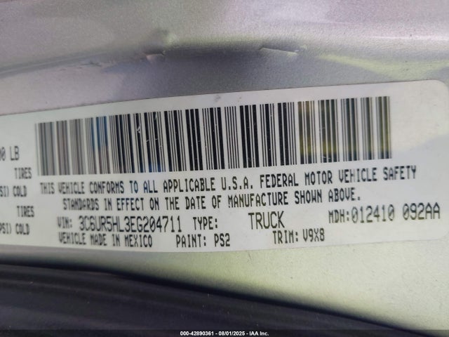 3C6UR5HL3EG204711 RAM 2014