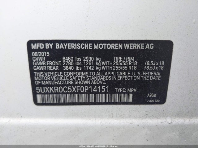5UXKR0C5XF0P14151 BMW X5
