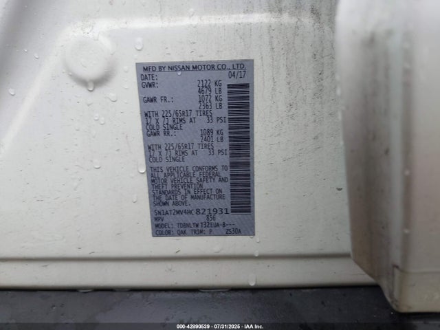 5N1AT2MV4HC821931 Nissan 2017