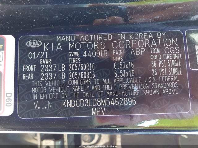 KIA gdi 2021 KNDCD3LD8M5462896 Image 9