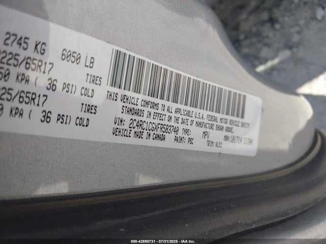 2C4RC1CGXFR583740 Chrysler Town and Country