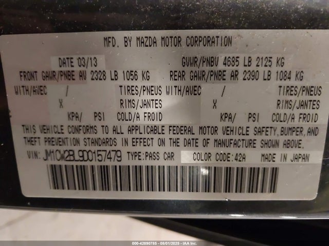 Продаж на аукціоні авто 2013 Mazda Mazda5 Sport, vin: JM1CW2BL9D0157479, номер лоту: 42890785