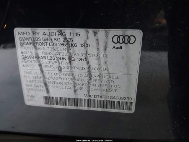 2016 AUDI Q5 WA1D7AFP1GA089339 Photo 8