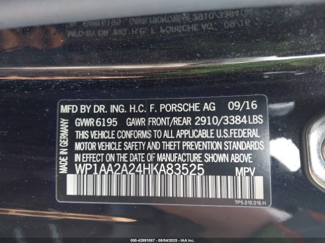 2017 PORSCHE CAYENNE WP1AA2A24HKA83525 Photo 8