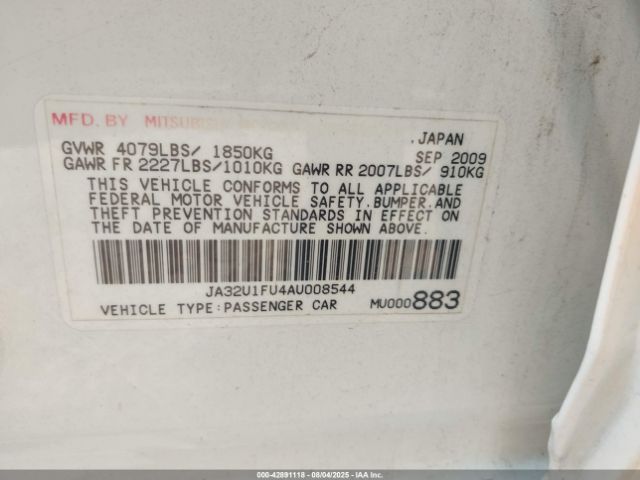 2010 MITSUBISHI LANCER JA32U1FU4AU008544 Photo 8