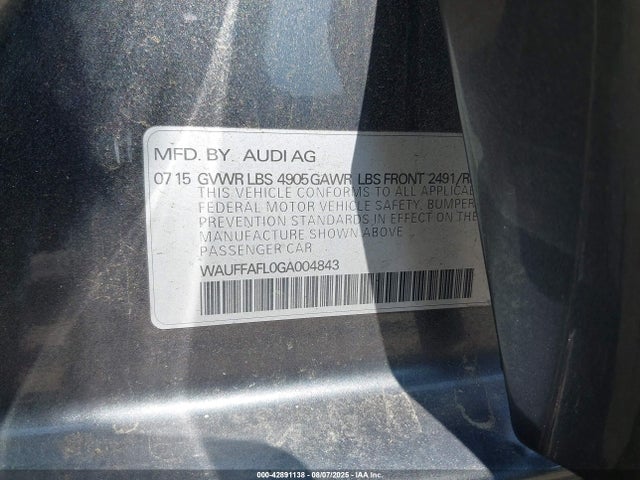 2016 AUDI A4 WAUFFAFL0GA004843 Photo 8