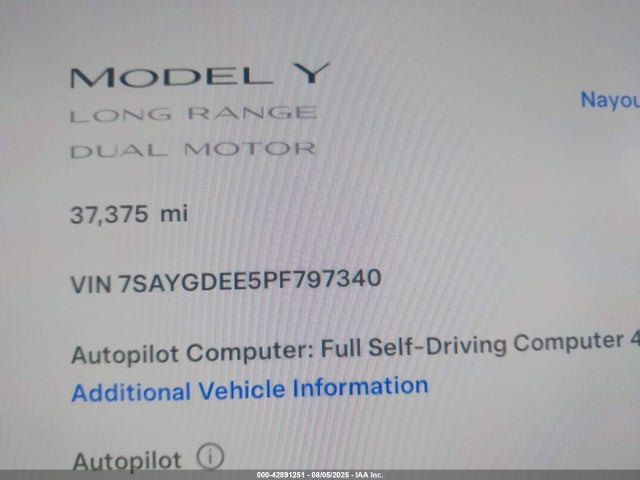2023 TESLA MODEL Y 7SAYGDEE5PF797340 Photo 6