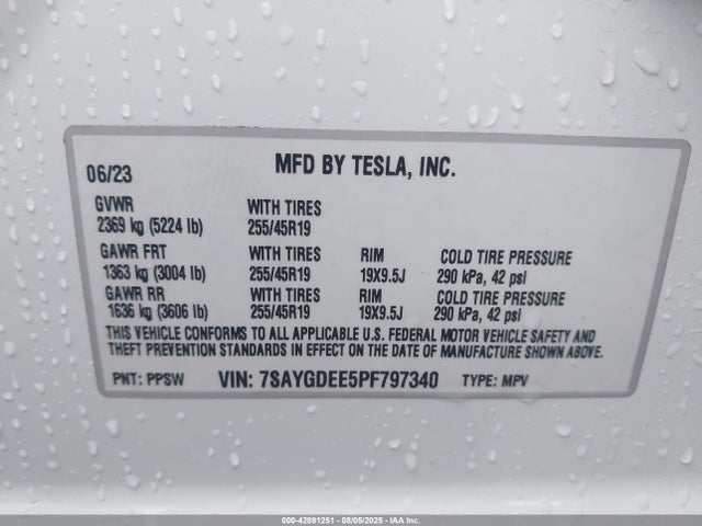2023 TESLA MODEL Y 7SAYGDEE5PF797340 Photo 8