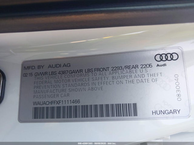 2015 AUDI A3 WAUACHFFXF1111466 Photo 8