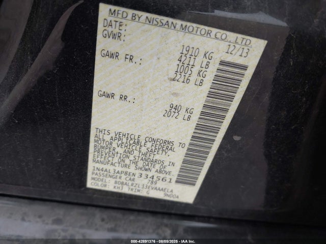 1N4AL3AP8EN334561 Nissan 2014