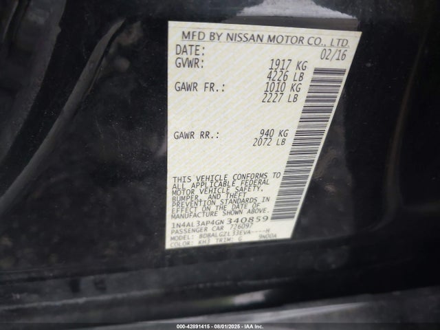 Nissan 2016 2016 1N4AL3AP4GN340859 Image 9